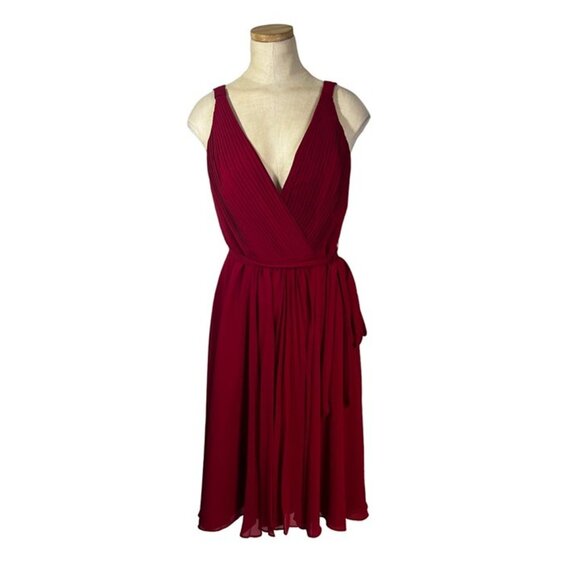 David's Bridal Dresses & Skirts - David's Bridal Women's dress S red faux wrap v neck sleeveless flowy